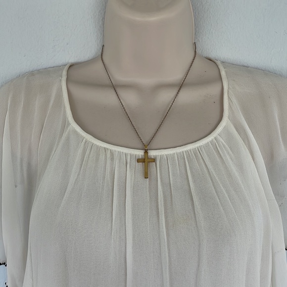 Vintage gold 17” religious cross pendant necklace - Picture 5 of 5